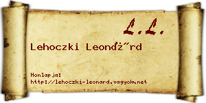 Lehoczki Leonárd névjegykártya