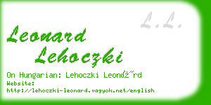 leonard lehoczki business card